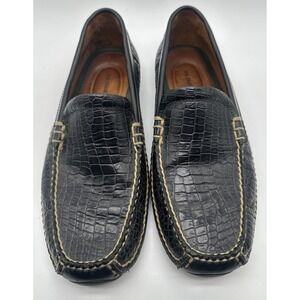 H.S Trask & Co. Crocodile Shoes Black VIBRAM Men's 8M Casual Wear